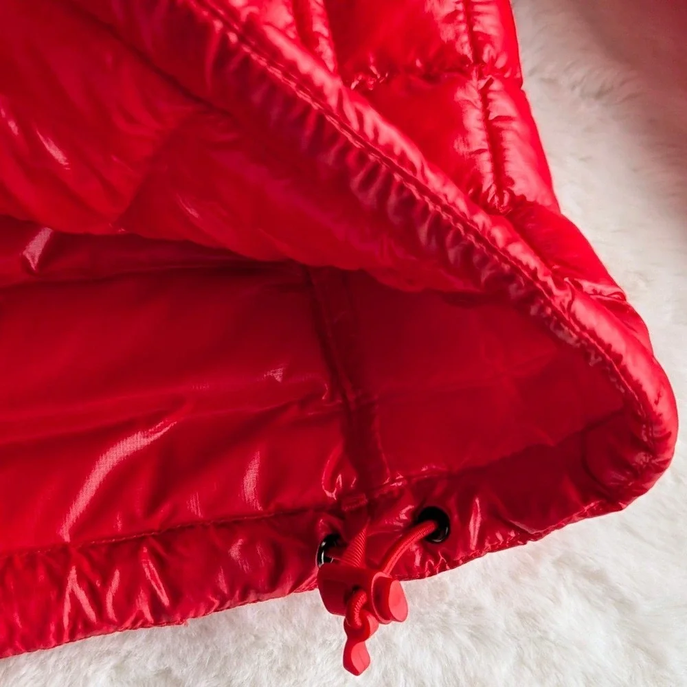 The North Face Mens Thermoball Eco Puffer Jacket Red Quilted Full Zip Medium